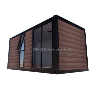 Mobile Modular Family Customized Outdoor Glass Wooden Garden Hut Camping Hotel with Aluminum Alloy Windows and Home Bar
