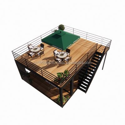 20 Foot Wooden Deluxe Garden Studio Flat Package Assembly 2 Bedroom Container Mobile House with Aluminum Alloy Windows