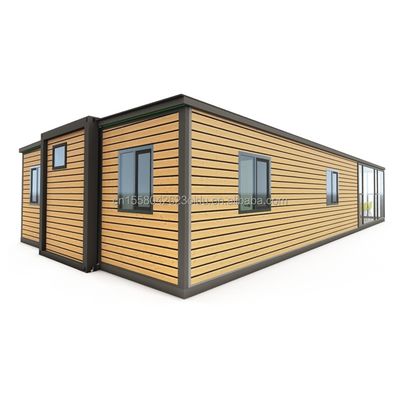 50/75/100mm Wave Sandwich Panel Modern Expandable 3-Bedroom Prefab Container House for Hotels