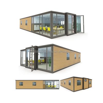 50/75/100mm Wave Sandwich Panel Modern Expandable 3-Bedroom Prefab Container House for Hotels