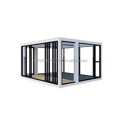 Customized Color 20ft Container Car Exhibition Hall Prefabricated House Folding Aluminum Alloy Tempered Glass Mobile Shop