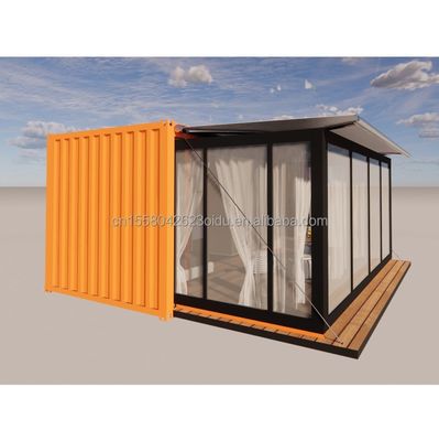 Wall 50/75/100mm Wave Sandwich Panel Luxury Modular Portable Prefabricated Container House with Toilet Modern Hotel Design