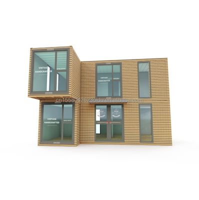 Modern Double-Story Prefab Farmhouse for Outdoor Office Residential Made from Sandwich Panel and Galvanized Steel Bending