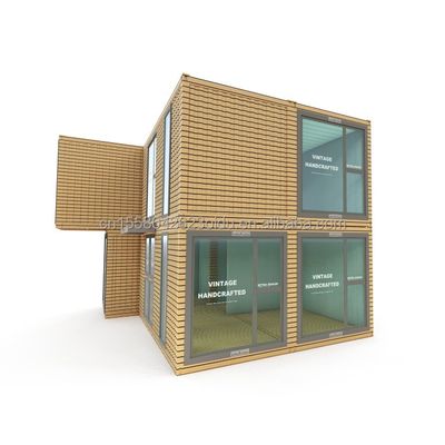 Modern Double-Story Prefab Farmhouse for Outdoor Office Residential Made from Sandwich Panel and Galvanized Steel Bending