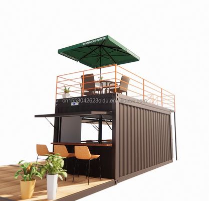 10ft 20ft Two-story Pop-up Container Bar designed with Modern Design Style and Aluminum Alloy Windows
