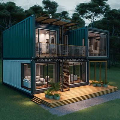 Steel Sandwich Panel Prefabricated Wooden Villa Container House with Modern Design and Expandable Features