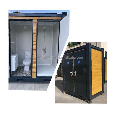 Modern Outdoor Mobile Toilet Cabin with Shower Galvanized Steel Bending and Sandwich Panel Movable Restroom
