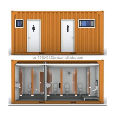 Modern Look Prefabricated Container Toilet for Shop or Villa Aluminum Alloy Windows and Mid-Century Modern Design