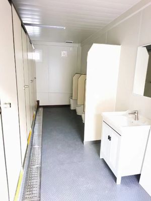 Modern Look Prefabricated Container Toilet for Shop or Villa Aluminum Alloy Windows and Mid-Century Modern Design
