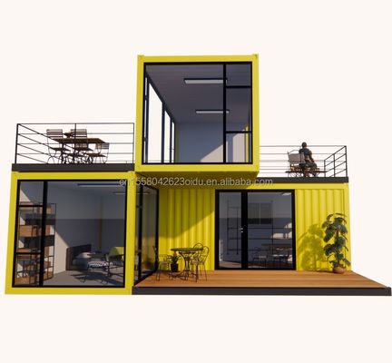 Aluminum Alloy Windows Customized 3 Modules Modular Living Container Flat Pack Prefab Home Office or Garden House Made from Steel