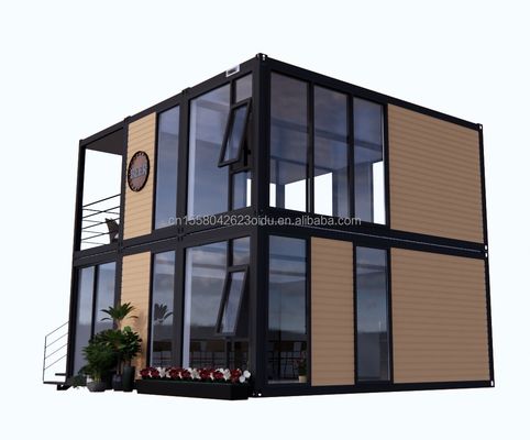 Modern Wooden Appearance Flat Packaging Mobile House Steel Frame Galvanized Steel Bending 180g for 10ft 20ft Container