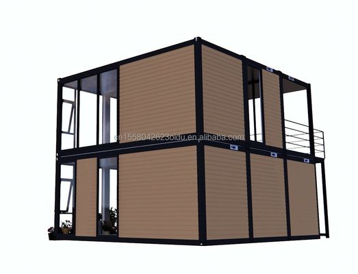 Modern Wooden Appearance Flat Packaging Mobile House Steel Frame Galvanized Steel Bending 180g for 10ft 20ft Container