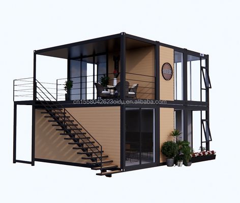 Modern Wooden Appearance Flat Packaging Mobile House Steel Frame Galvanized Steel Bending 180g for 10ft 20ft Container