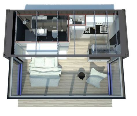 Customized Color 20ft Shipping Container Bar Prefabricated House Drawer Type Push-Pull Expansion Container House Living Room