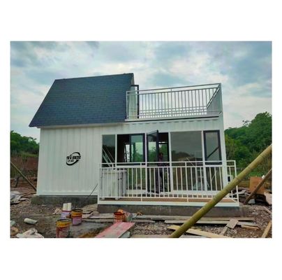 Hotel Steel Frame Galvanized Steel Bending Flat Packaging Container for 20ft Medical Clinic Isolation Room White Custom Glass House
