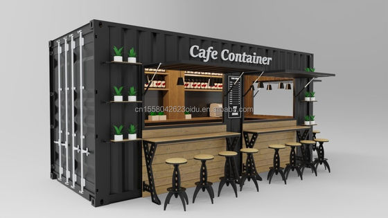 Wall 50/75/100mm Wave Sandwich Panel 20ft Foldable Expandable Shipping Prefab Container House Building with Steel Frame