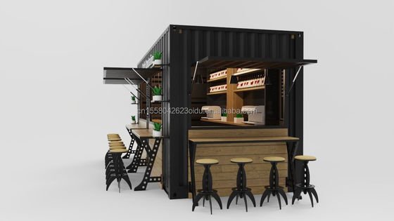Wall 50/75/100mm Wave Sandwich Panel 20ft Foldable Expandable Shipping Prefab Container House Building with Steel Frame